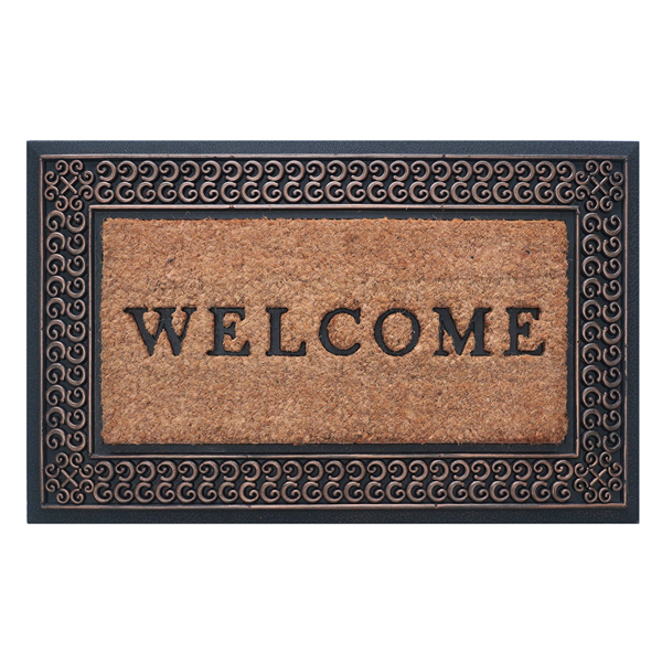 Nova Home Crosa Outdoor Mat W & Rubber Backing - 45x75 cm - Brown