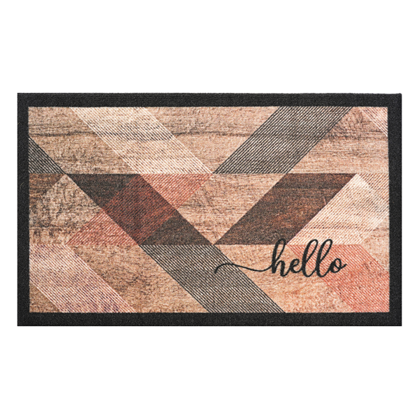 Nova Home Hola Outdoor Mat W & Rubber Backing - 45x75 cm - Multicolor