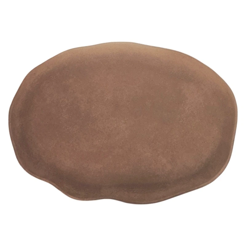 Weva Large Beige Uneven Flat Dish Tray "Earth Pride "