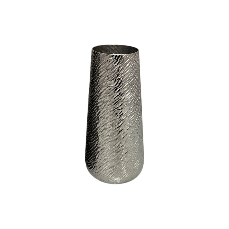 Weva Small Nickel Ribbed Hammered Vase "Trend Trove "