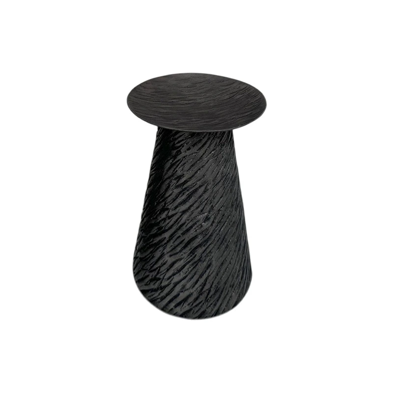 Weva Small Grey Ribbed Hammered Candle Holder "Trend Prism"
