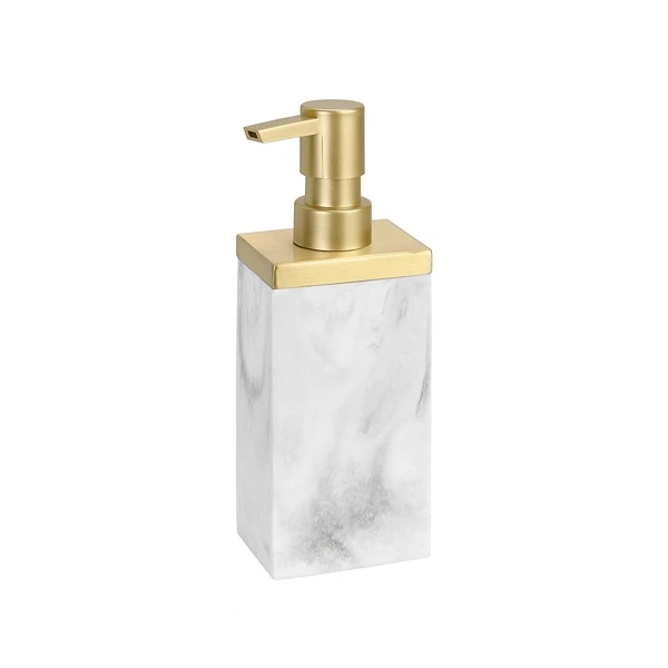 Andrea "BA68124" White Modern Marble Bathroom Liquid Soap Dispenser - 250 ML - White