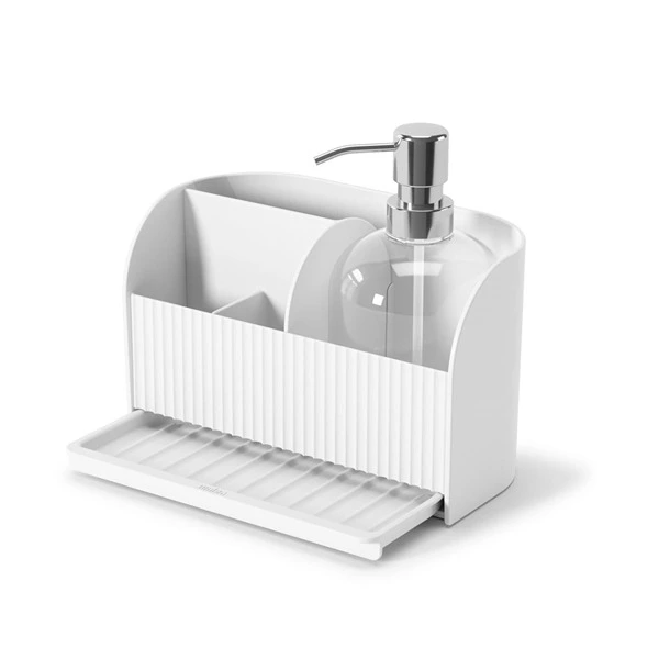 Umbra Sling Sink Caddy with Soap Pump - White