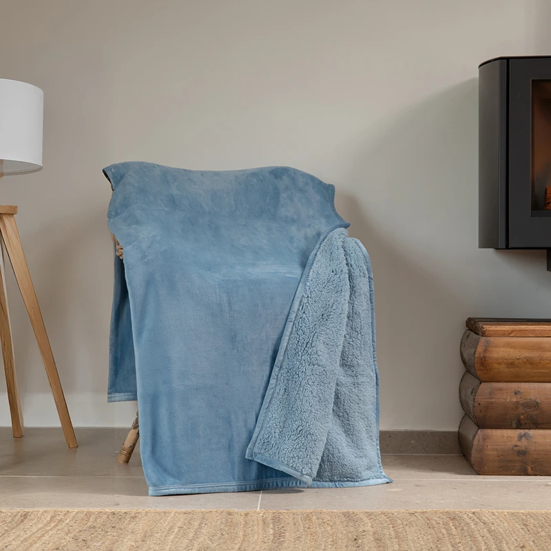 Nova Home Samos Soft Double Layer Winter Blanket - Blue (Available In Sizes)