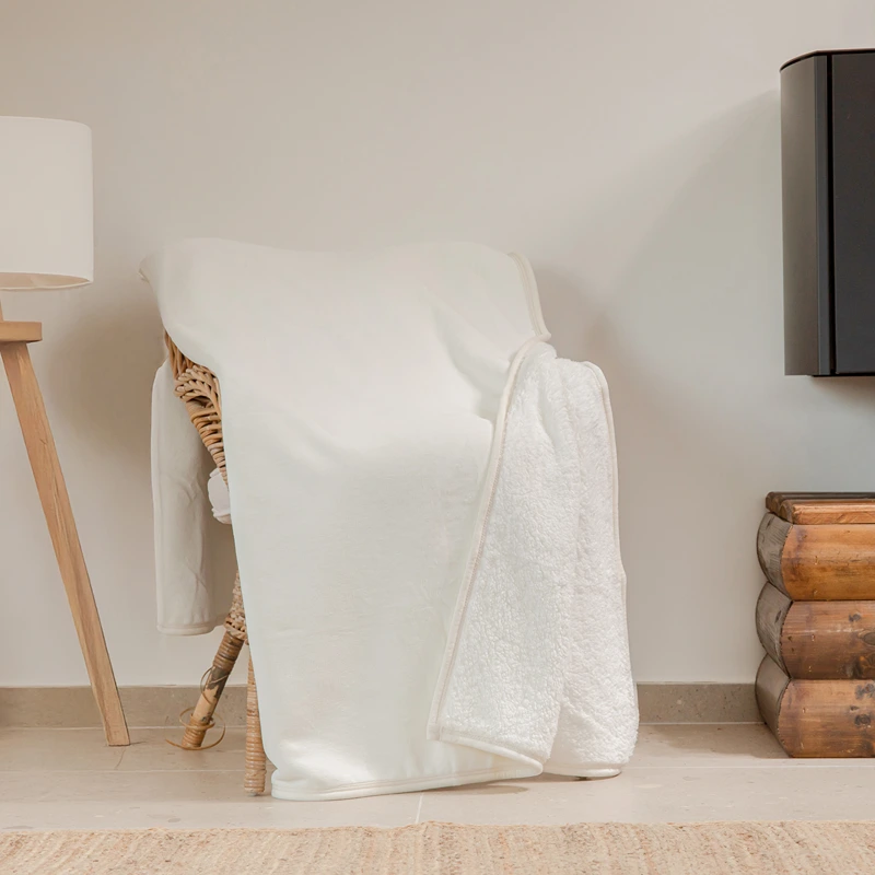 Nova Home Samos Soft Double Layer Winter Blanket - Ivory (Available In Sizes)