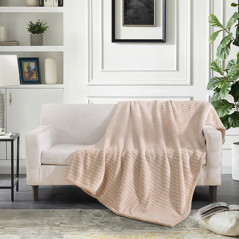Nova Home Syros Winter Soft Jaquard Blanket - Ivory (Available In Sizes)