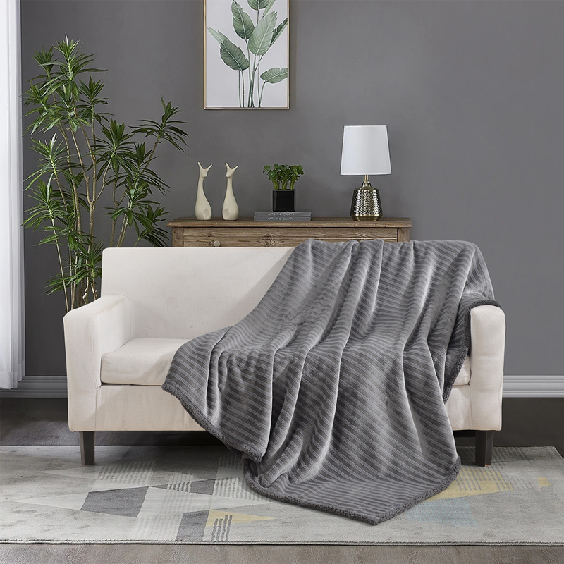 Nova Home Syros Winter Soft Jaquard Blanket - Grey (Available In Sizes)