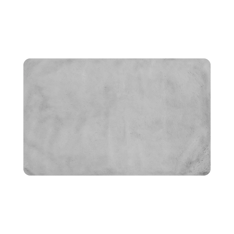 Nova Home "Bunny" Fur Accent Rug – Silver (Available In Sizes)