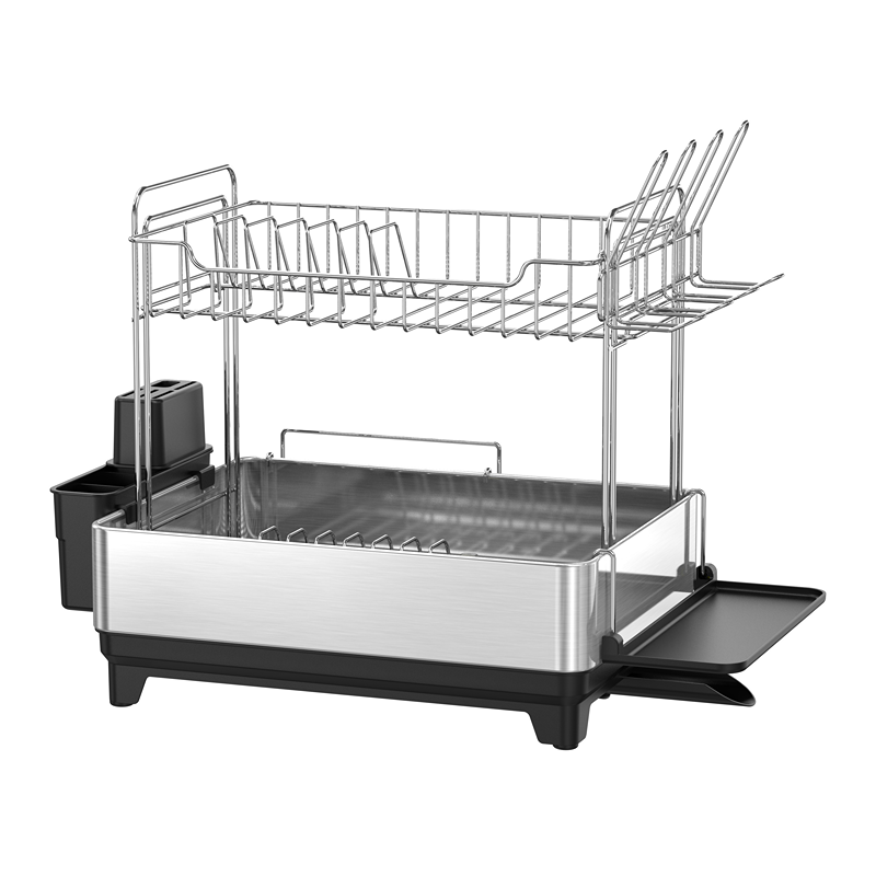 Weva Tidy Anti-Rust Dish Rack – 59x32x37 cm – Steel/Black