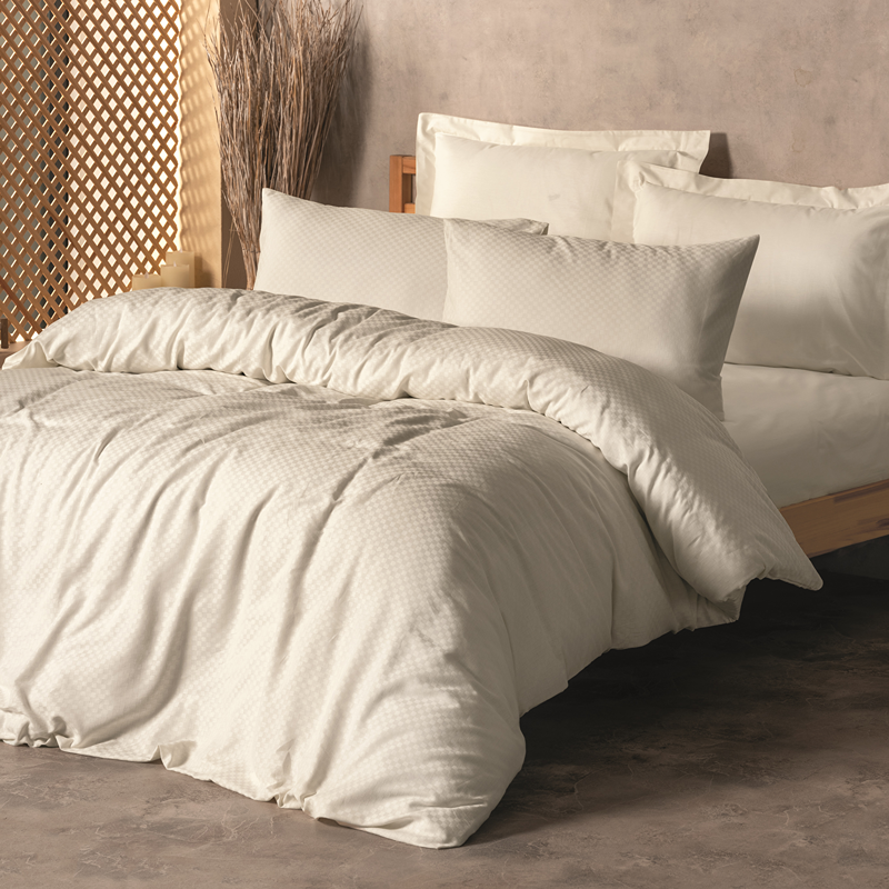 Nova Home Plaid Duvet Cover Set - 100% Cotton - Cream (Available In Sizes)