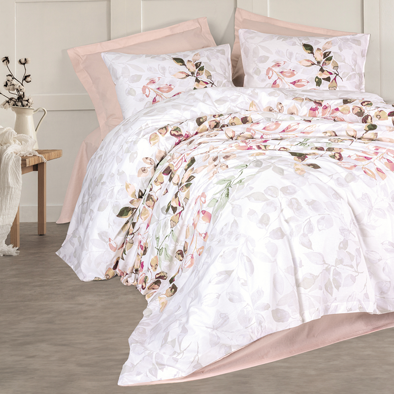 Nova Home Brice Printed Duvet Cover Set - 100% Cotton - Beige (Available In Sizes)