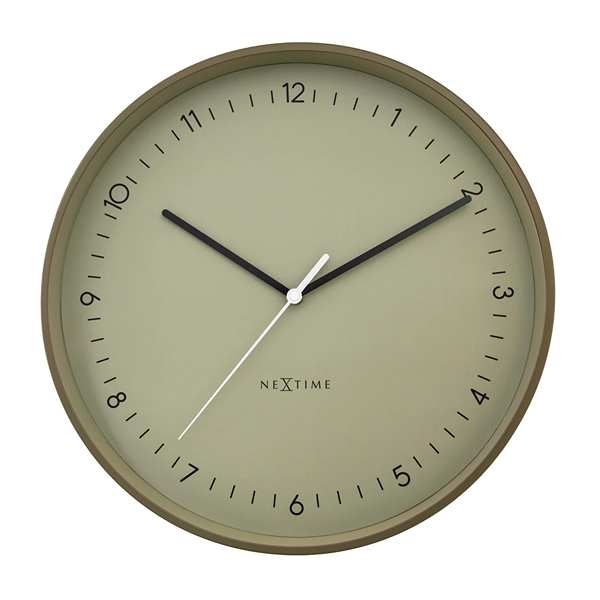 Nextime "Berlin L" Metal Wall Clock - 40 Cm - khaki