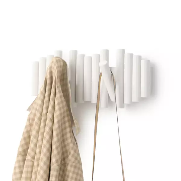 Umbra Picket Rail 5 Hook Coat Rack - White