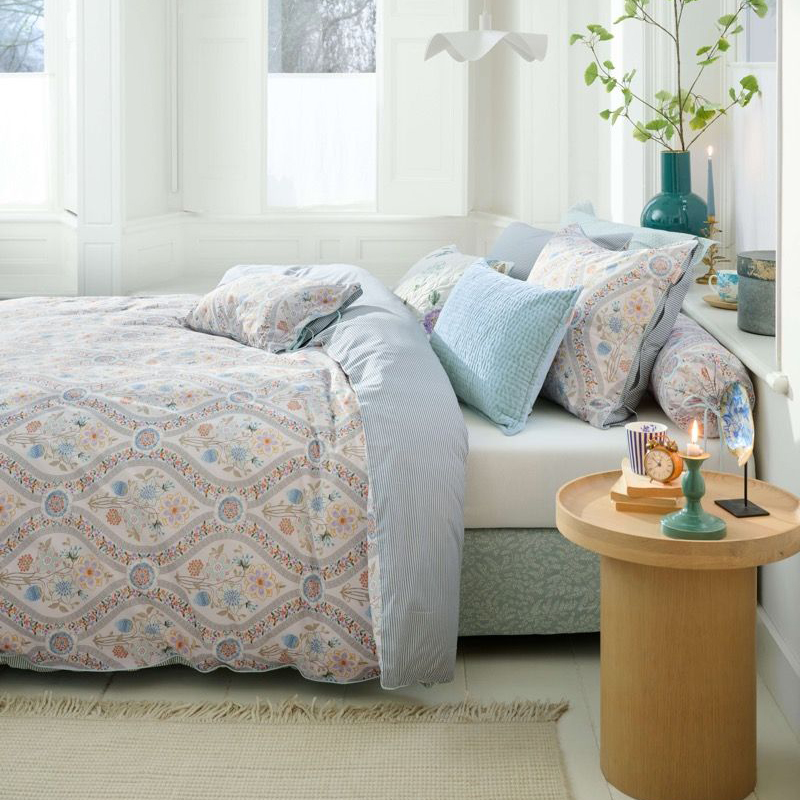 Bedding House Ornamento Ramo Duvet Cover Set - 100% Cotton - 200 Thread - King & Super King - 3 Pcs - White