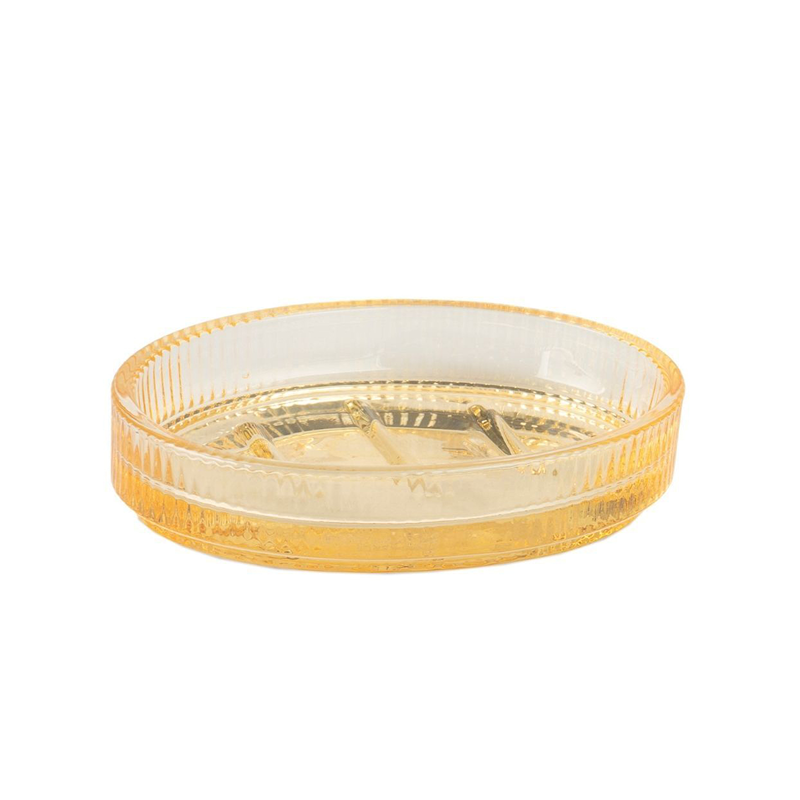 Andrea Vintage Soap Dish - Yellow Glass