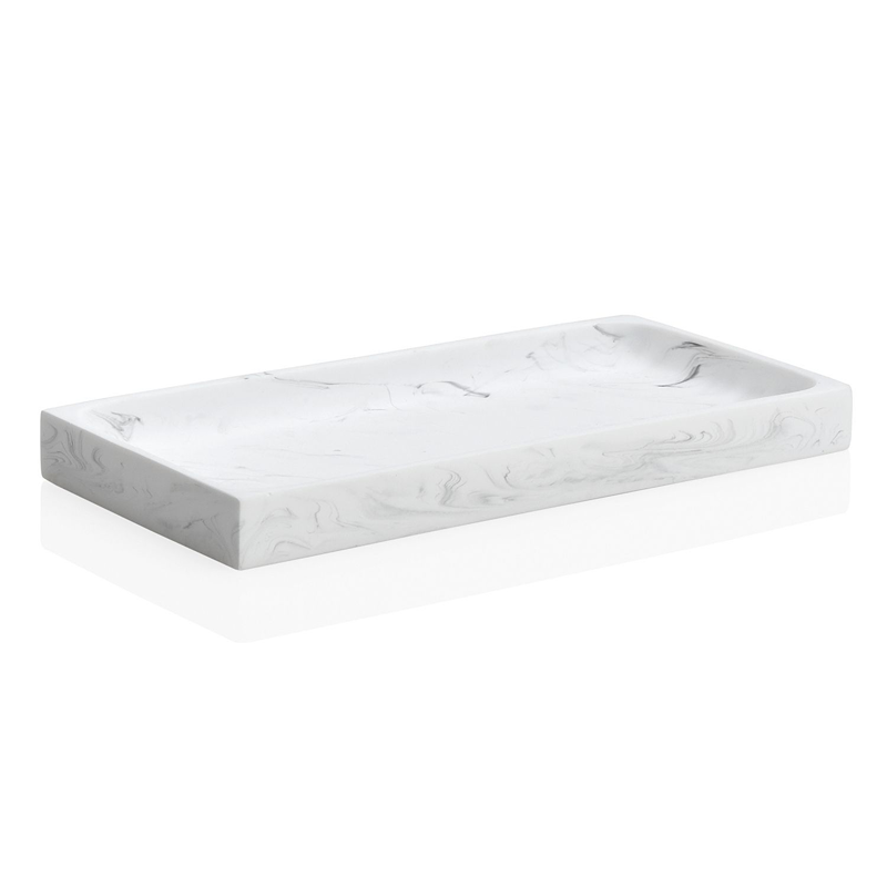 Andrea White Marble Bathroom Tray