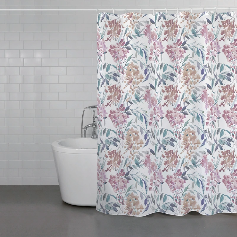 Weva Flower Love Water Proof Shower Curtain - Multicolor (Available In Sizes)