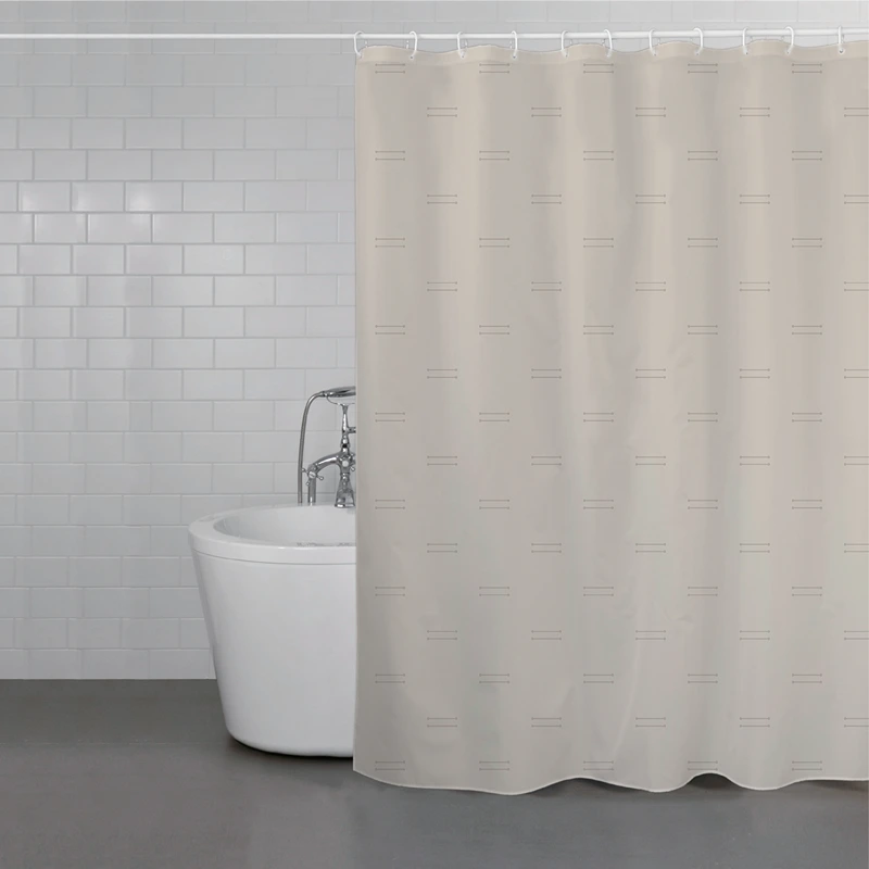 Weva Smiley Light Water Proof Shower Curtain - 200x240 Cm - Camel