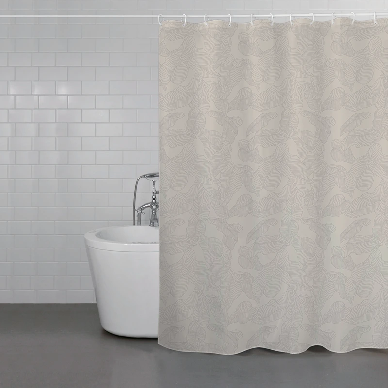 Weva Banana Leaves Water Proof Shower Curtain - Light Purple (Available In Sizes)