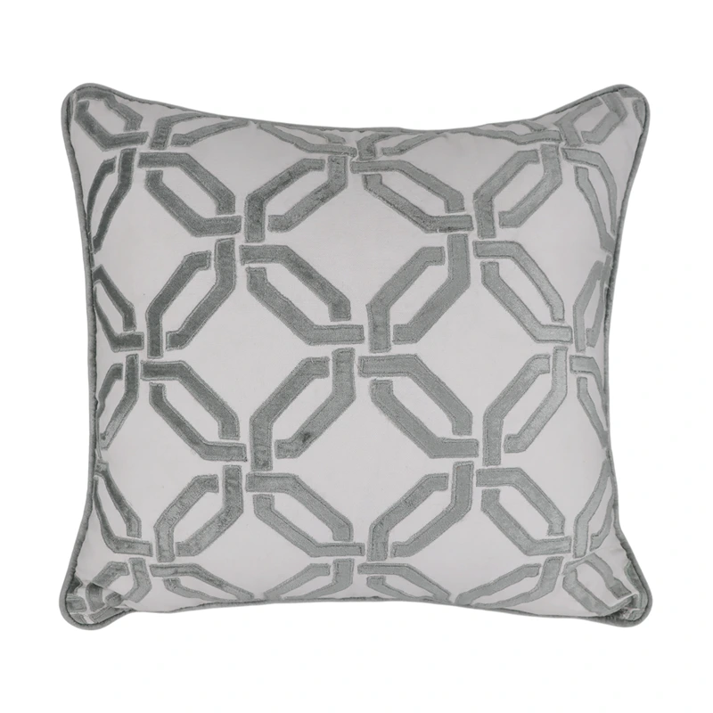 Nova Home Link Embroidered Cushion Cover – Grey – 50x50 cm