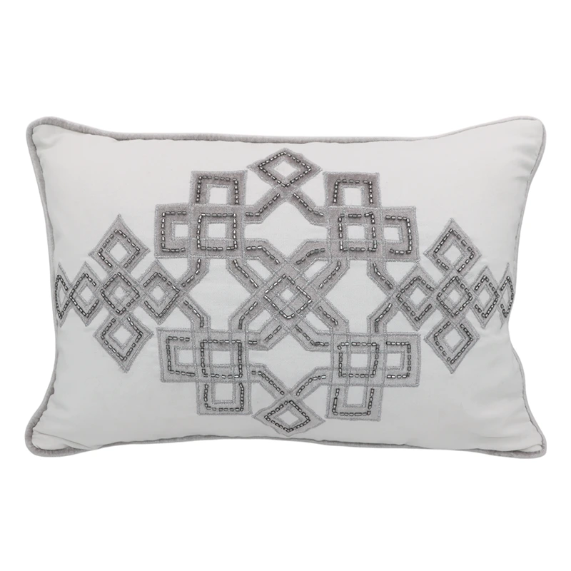 Nova Home Knott Embroidered Cushion Cover – Gold – 35x50 cm
