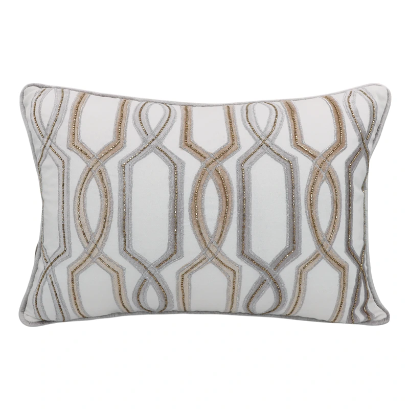 Nova Home Interlace Embroidered Cushion Cover – Gold – 35x50 cm