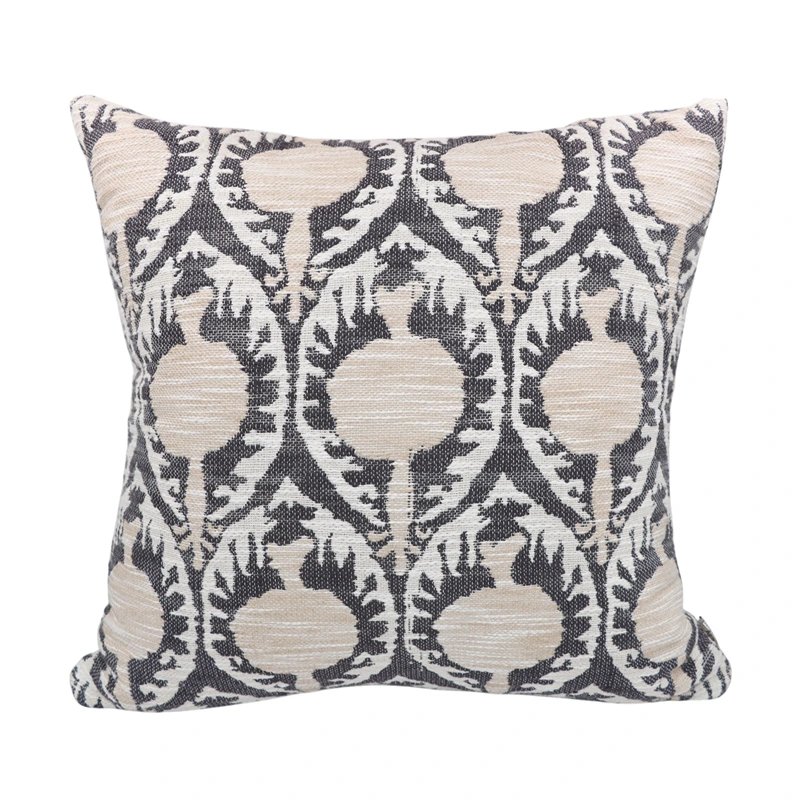 Nova Home Talisman Embroidered Jacquard Cushion Cover – 50x50 cm – Taupe