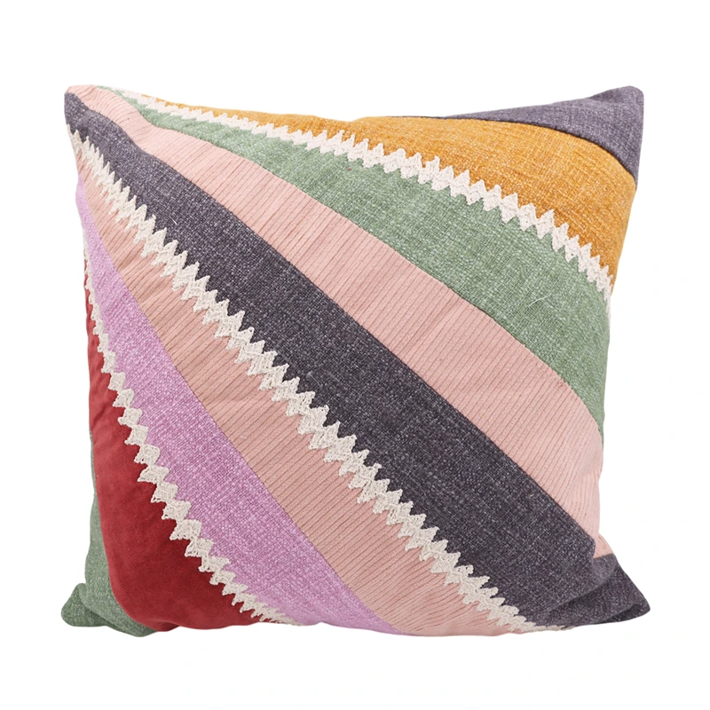 Nova Home Zest Patchwork Embroidered Cushion Cover – 45x45 cm – Multicolor