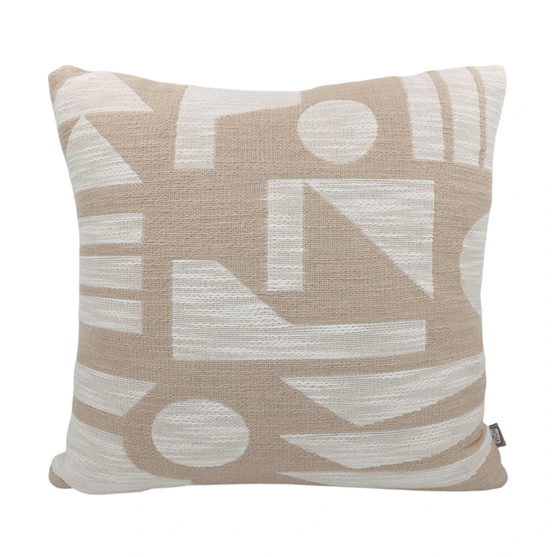 Nova Home Forma Embroidered Jacquard Cushion Cover – 45x45 cm – Taupe