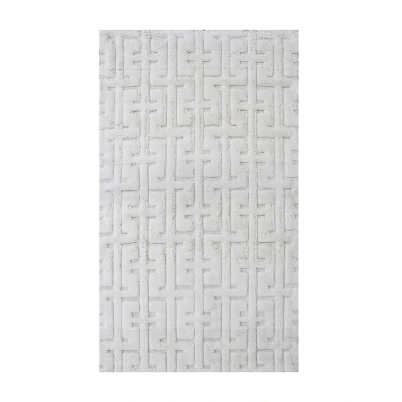 Nova Home Framework Cotton Bath Rug - Ecru (Available In Sizes)