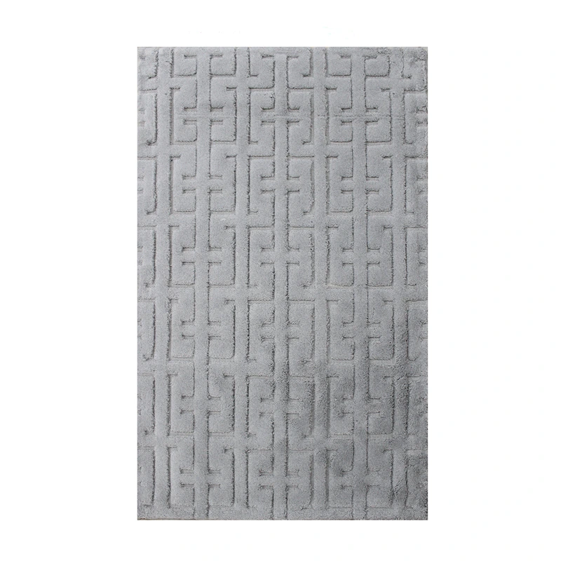 Nova Home Framework Cotton Bath Rug - Light Grey (Available In Sizes)