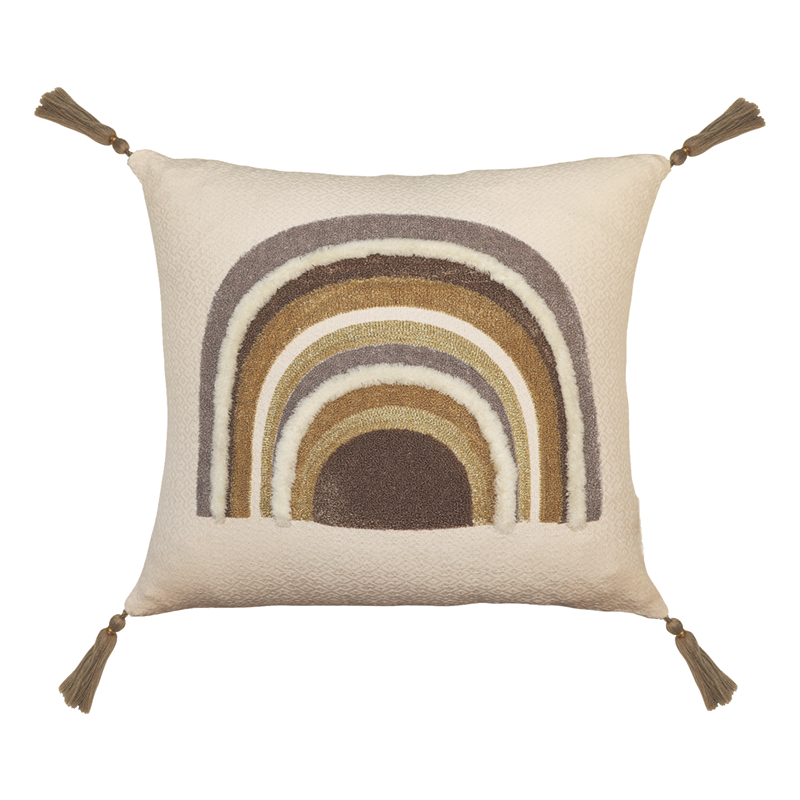 Nova Home Arcadia Handmade Embroidered 100% Cotton Cushion Cover - 50x50 Cm - Multicolor