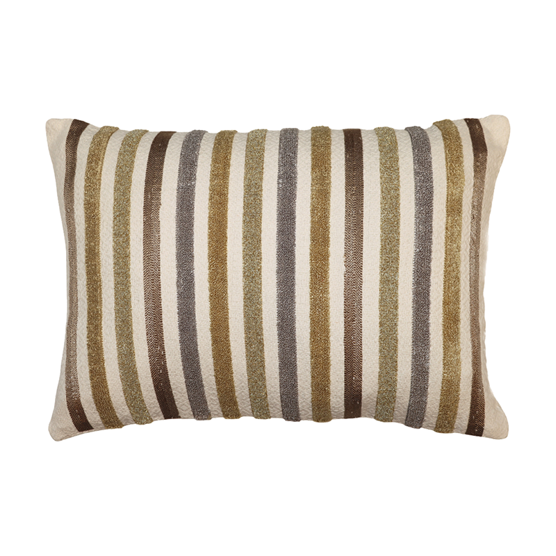 Nova Home Lineo Handmade Embroidered 100% Cotton Cushion Cover - 35x50 Cm - Multicolor