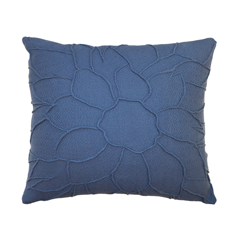 Nova Home Blossura Handmade Embroidered 100% Cotton Cushion Cover - 50x50 Cm - Blue