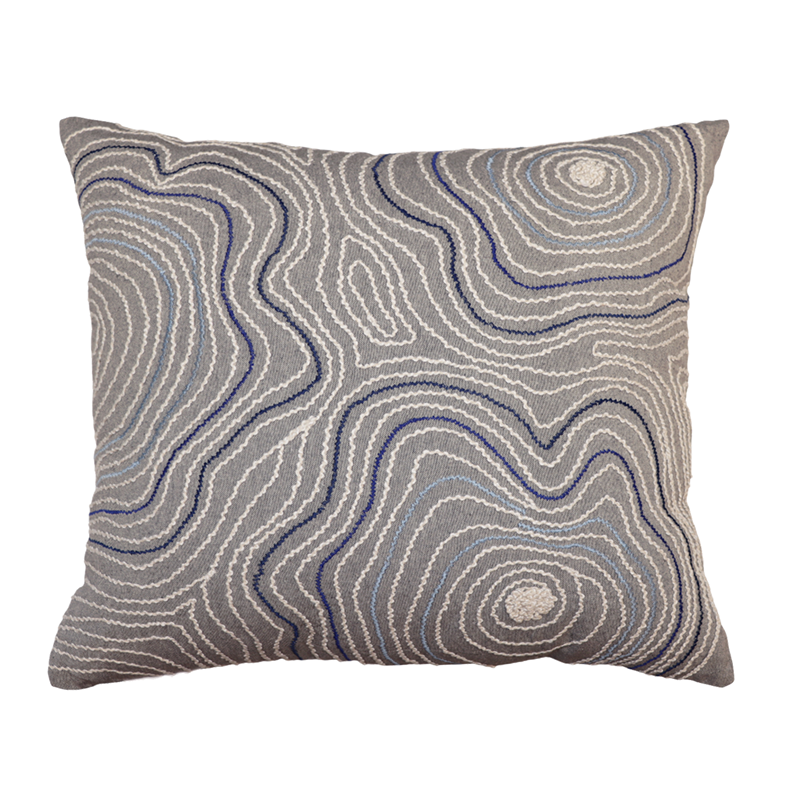 Nova Home Rivora Handmade Embroidered 100% Cotton Cushion Cover - 50x50 Cm - Grey
