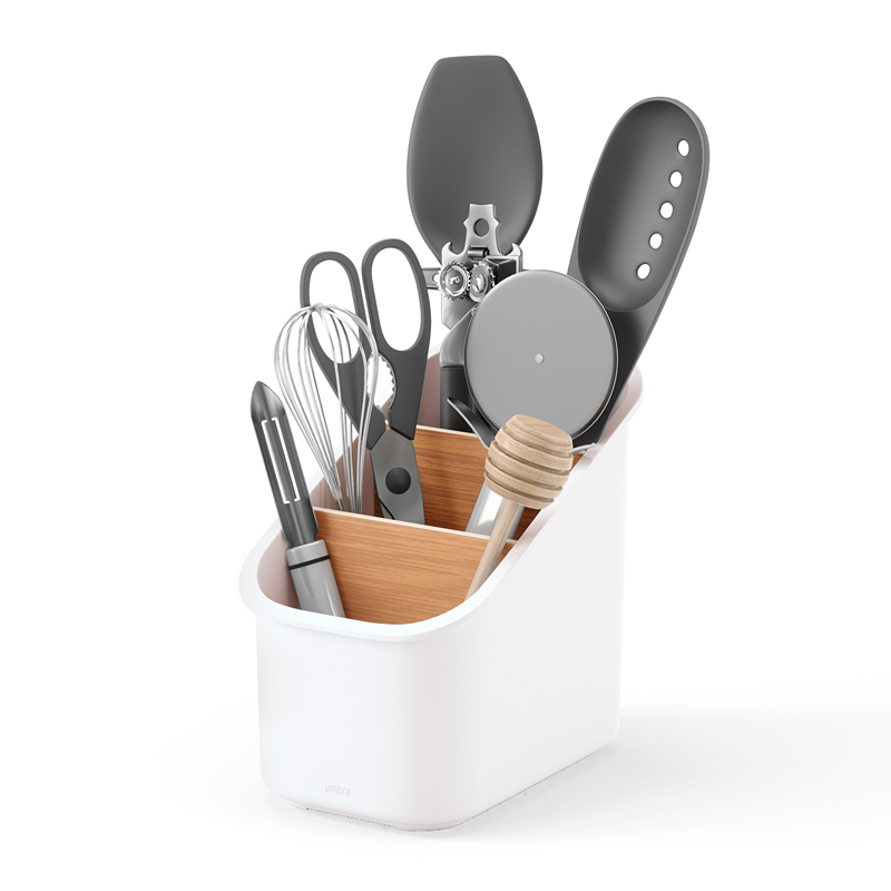 Umbra Bellwood 3-Tiers Utensil Holder - White/Natural