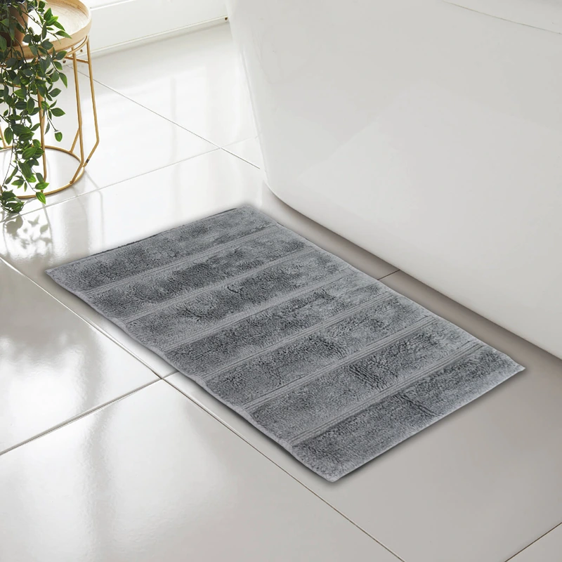Nova Home Lusora Cotton Bath Rug - Charcoal (Available In Sizes)