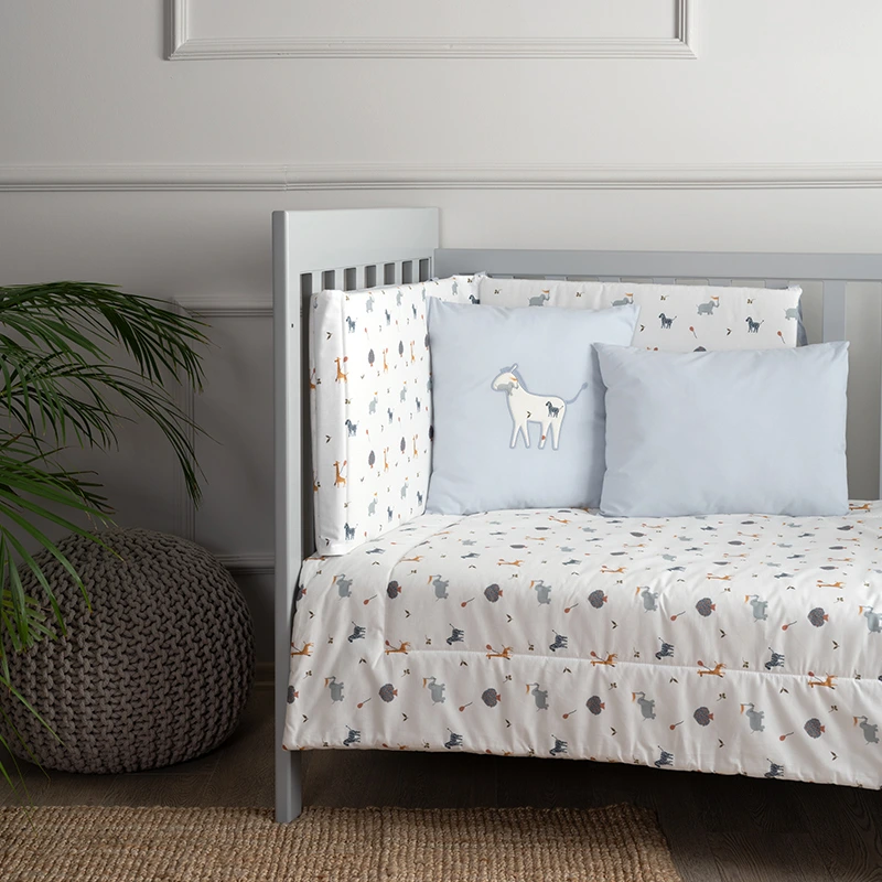 Funna Zoo Baby Bed Set - Universal - 7 Pcs - Blue