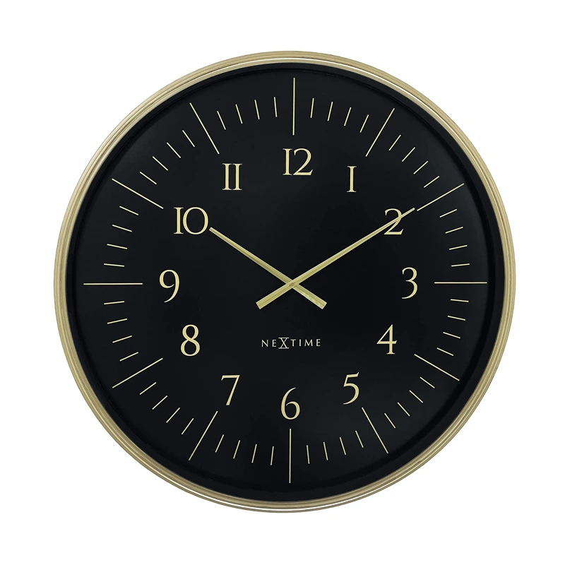 NeXtime Galaxy Large Wall Clock – 77 Cm, Black & Gold