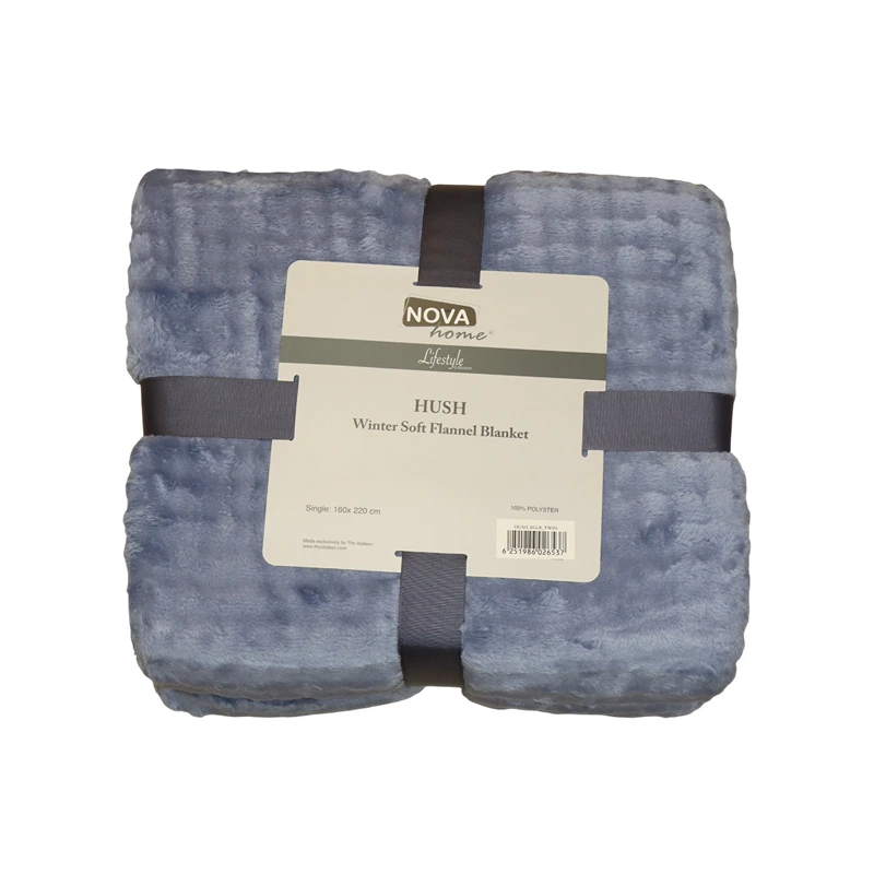 Nova Home Hush Winter Soft Bubble Flannel Blanket - Blue (Available In Sizes)