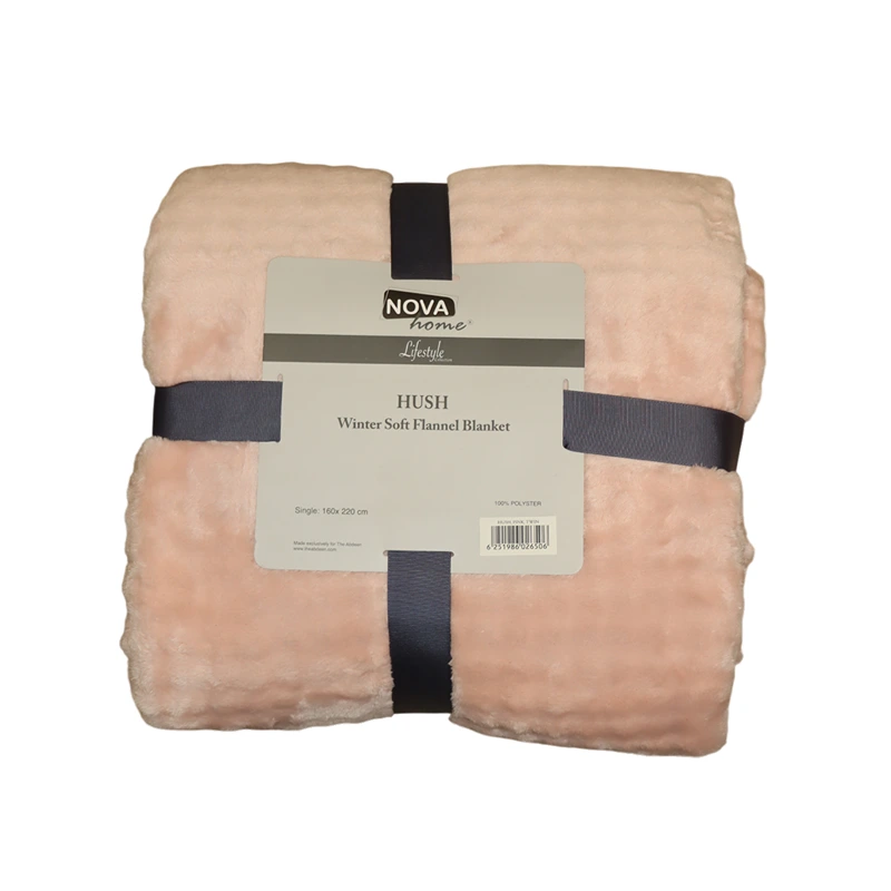 Nova Home Hush Winter Soft Bubble Flannel Blanket - Pink (Available In Sizes)