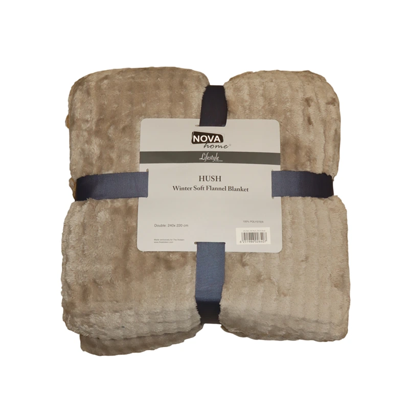 Nova Home Hush Winter Soft Bubble Flannel Blanket - Moka (Available In Sizes)