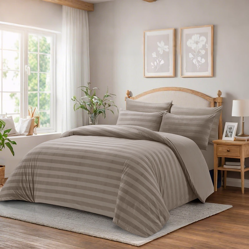 Nova Home Velvora Winter Velvet Duvet Cover Set - Taupe (Available In Sizes)
