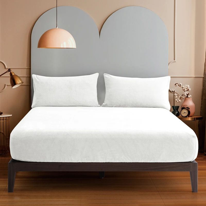 Nova Home WarmFit Winter Microfleece Fitted Sheet Set - White (Available in Sizes)