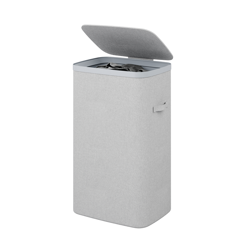 Weva Clary Laundry Basket with Lid – 60L – Light Grey