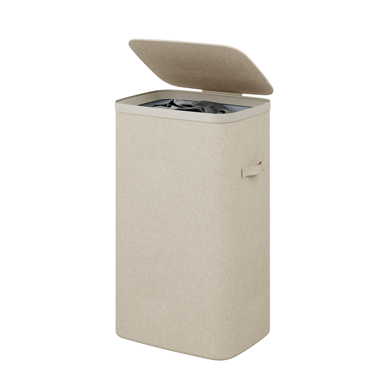 Weva Clary Laundry Basket with Lid – 60L – Beige