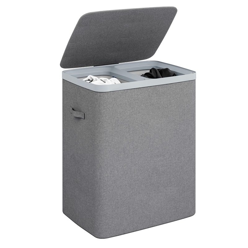 Weva Clary Duo Laundry Dual Basket with Lid – 100L – Dark Grey