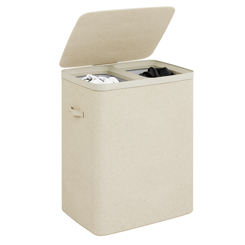 Weva Clary Duo Laundry Dual Basket with Lid – 100L – Beige