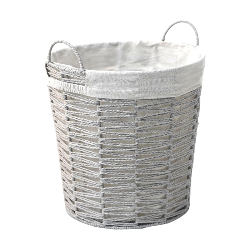 Weva Brisa Paper Woven Storage and Laundry Basket – Grey