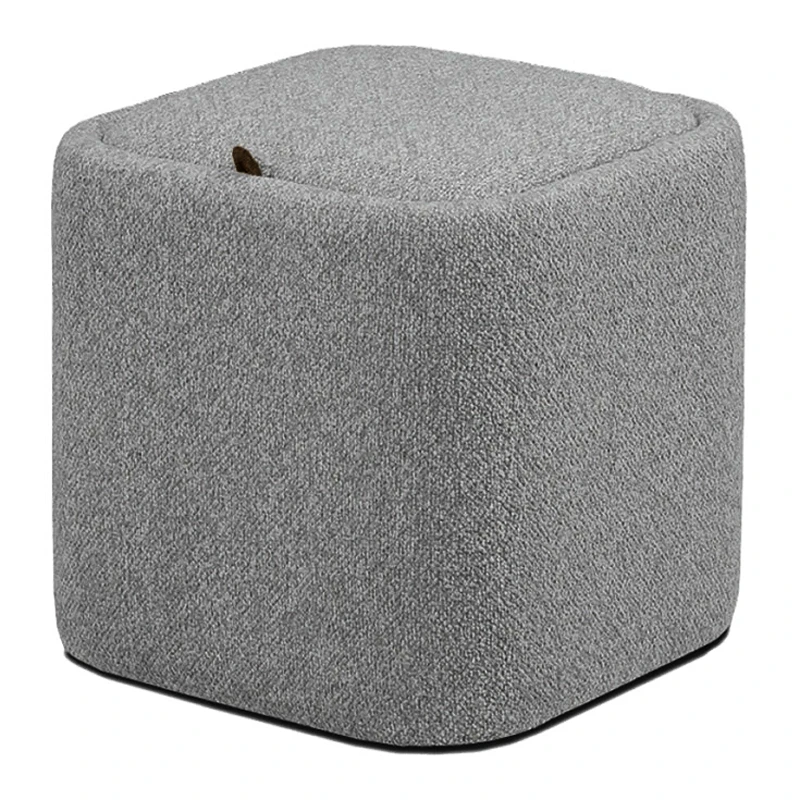 Weva Quadra Boucle Square Storage Stool with Tray – Grey